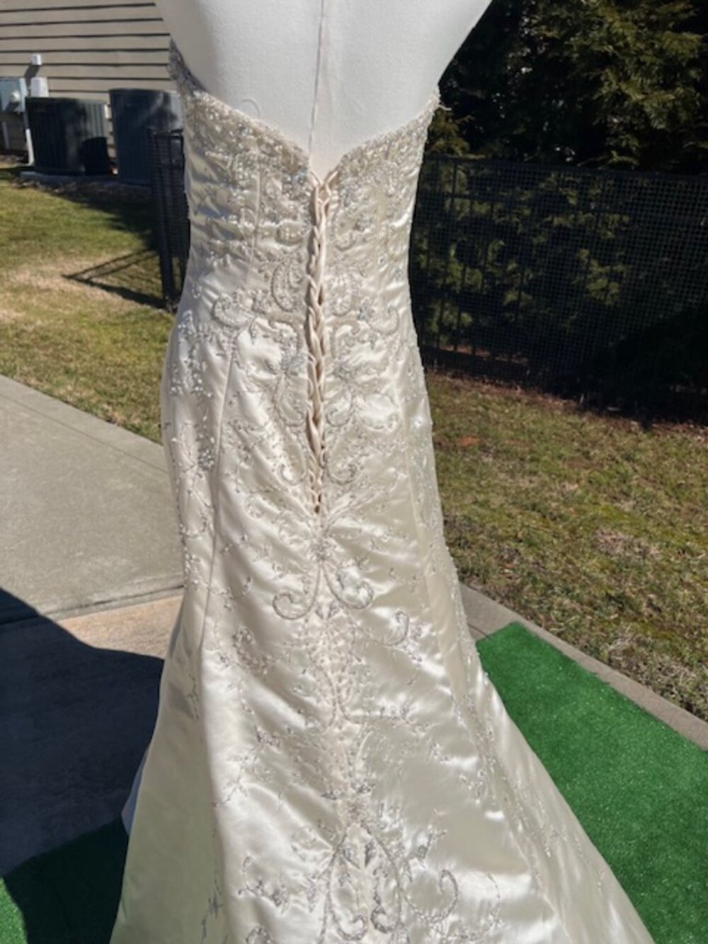 NWT Maggio Sotterio Strapless Satin Gown – Champagne & Pewter – Size 10 - Picture 10 of 16